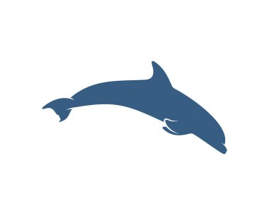 Yunusların logo tasarım vektör şablonu. Yunusların Silueti tasarım illüstrasyonu