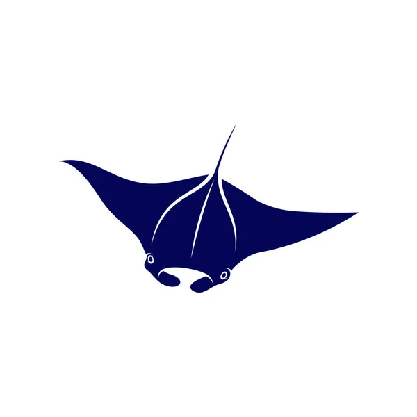 Stingray Logo Design Vector Template Silhouette Stingray Design Illustration — Stock Vector