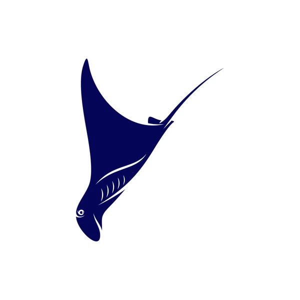 Stingray Logo Tasarım Vektör Şablonu Stingray Tasarım Illüstrasyonunun Silüeti — Stok Vektör