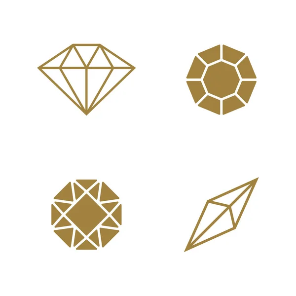 Set Van Diamond Logo Ontwerp Vector Template Creatieve Diamant Witte — Stockvector