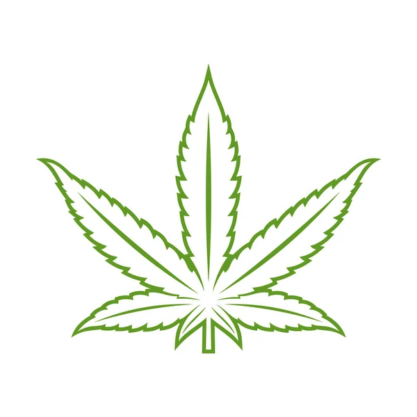 Cannabis Levél Logó Design Vektor Sablon Kreatív Cannabis Fehér Háttér — Stock Vector