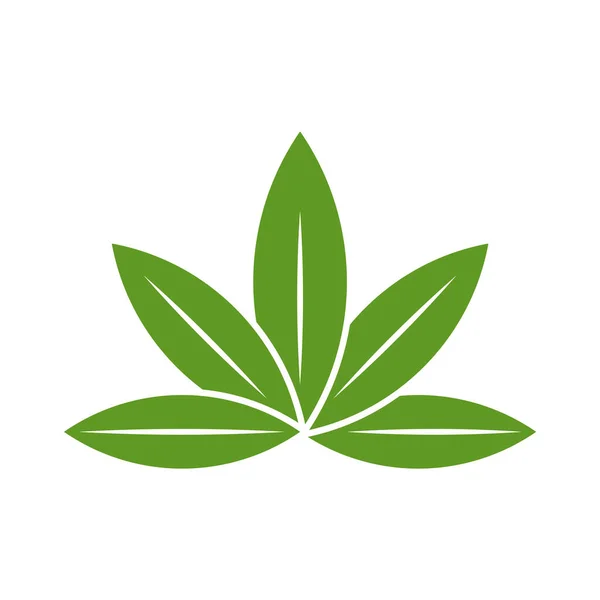 Дизайн Логотипу Листя Конопель Векторний Шаблон Креативний Конопель Білому Тлі — стоковий вектор