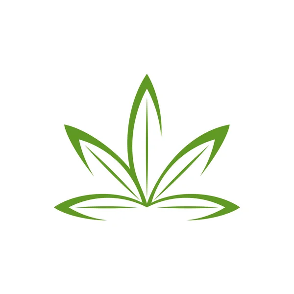 Шаблон Вектора Логотипа Конопли Творческий Каннабис Белом Фоне — стоковый вектор