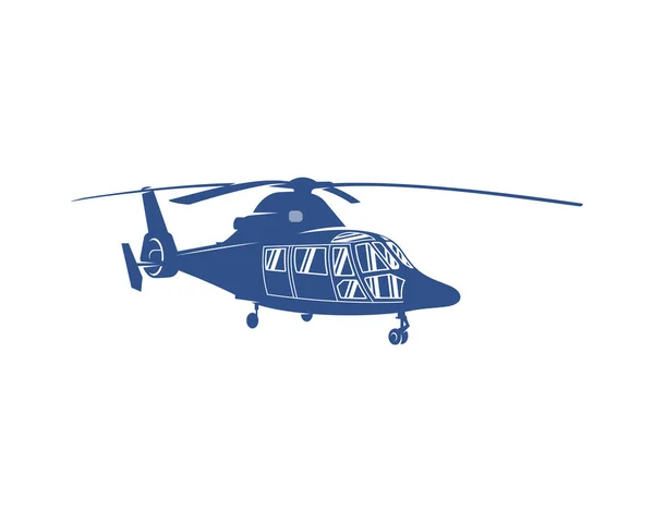 Helikopter Logosu Tasarım Vektör Şablonu Helikopter Tasarımı Çiziminin Silueti — Stok Vektör