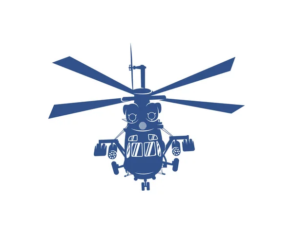 Návrhová Vektorová Šablona Loga Vrtulníku Silueta Konstrukce Vrtulníku Ilustrace — Stockový vektor