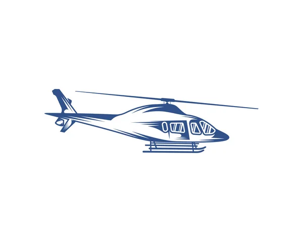 Návrhová Vektorová Šablona Loga Vrtulníku Silueta Konstrukce Vrtulníku Ilustrace — Stockový vektor