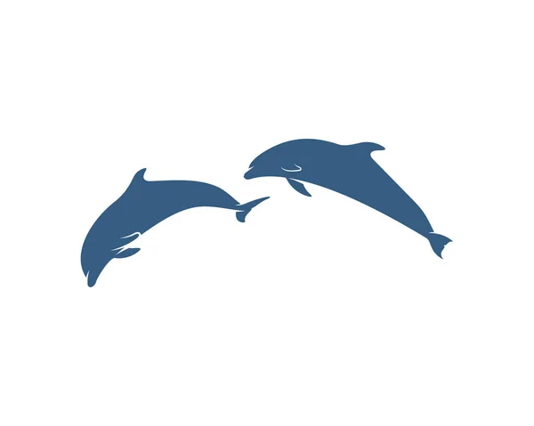 Dolphins Logo Design Vector Template Ilustración Diseño Silueta Delfines — Vector de stock