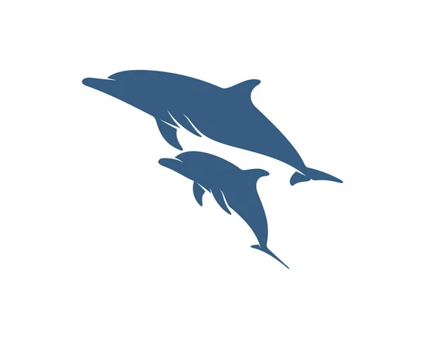 Návrhová Vektorová Šablona Loga Delfínů Silueta Delfíni Design Ilustrace — Stockový vektor
