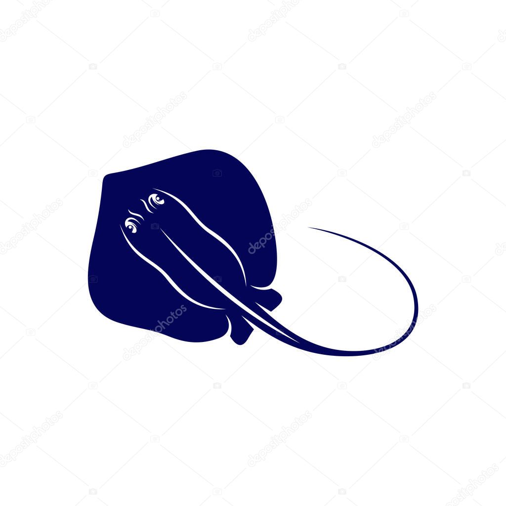 Stingray logo design vector template. Silhouette of Stingray design illustration