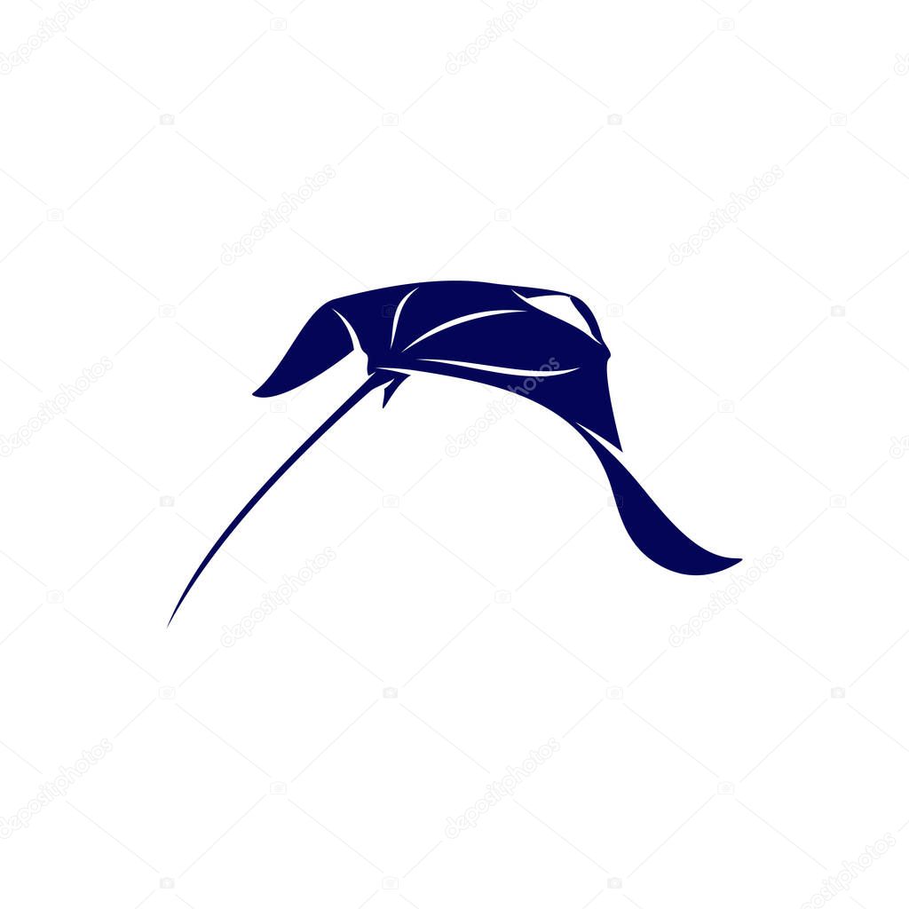 Stingray logo design vector template. Silhouette of Stingray design illustration