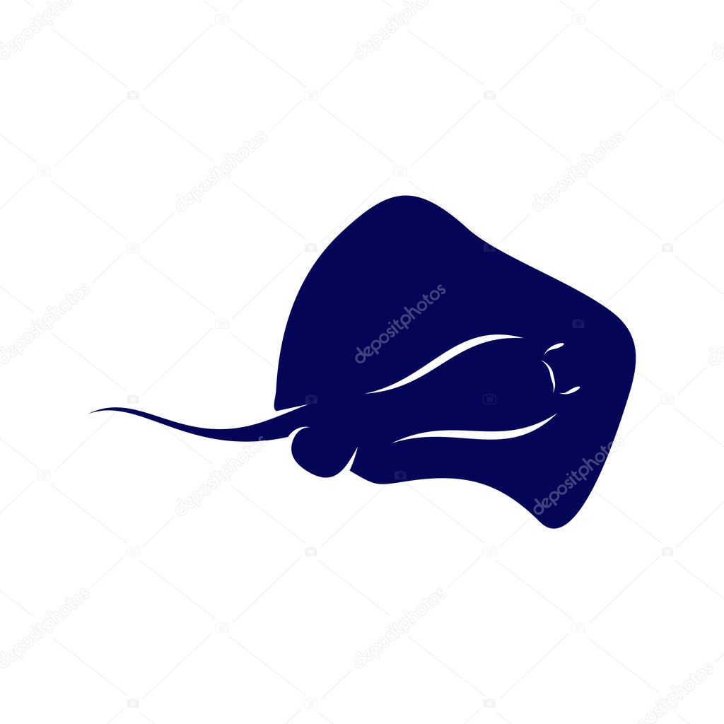 Stingray logo design vector template. Silhouette of Stingray design illustration