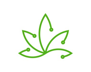 Cannabis tech logo design vector template. Creative Cannabis on white background