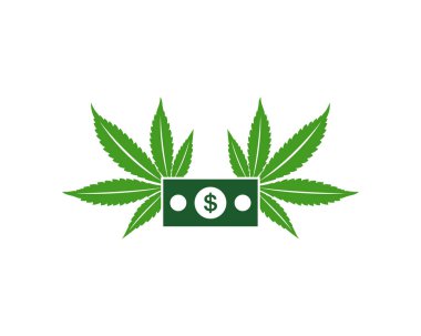 Cannabis Money logo design vector template. Creative Cannabis on white background