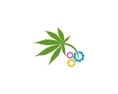 Cannabis Gear logo design vector template. Creative Cannabis on white background