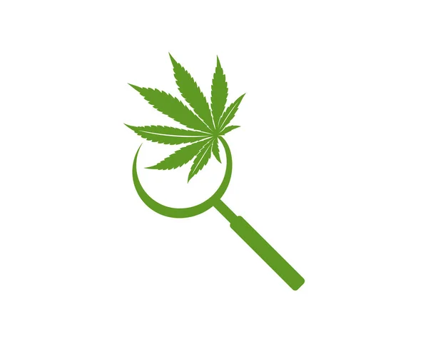 Diseño Logotipos Cannabis Search Plantilla Vectorial Cannabis Creativo Sobre Fondo — Vector de stock