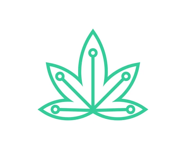 Cannabis Tech Logo Design Vektorvorlage Kreativer Cannabis Auf Weißem Hintergrund — Stockvektor