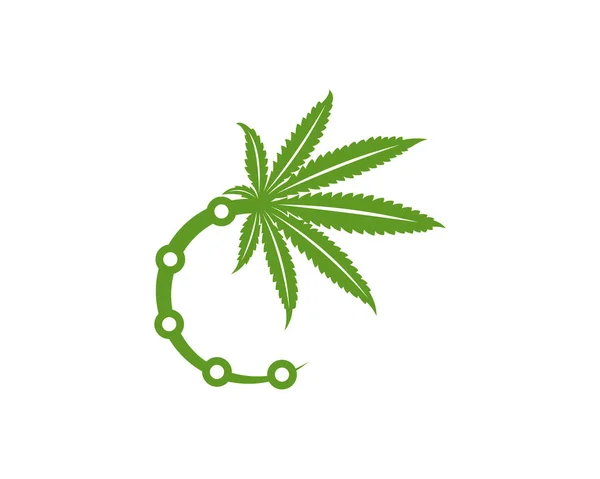 Cannabis Tech Logo Design Vector Template Creative Cannabis White Background — ストックベクタ