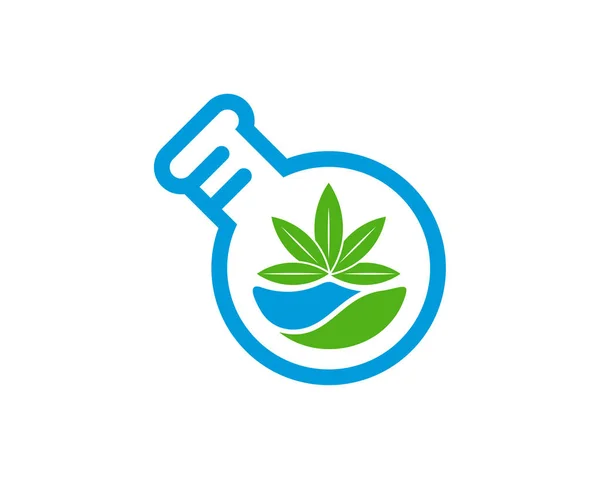 Cannabis Labs Logo Design Vector Template Creative Cannabis White Background — Stok Vektör