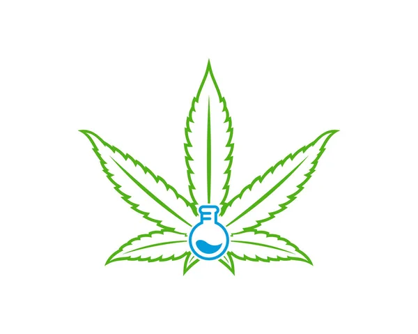 Cannabis Labs Logo Design Vector Template Creative Cannabis White Background — Vetor de Stock