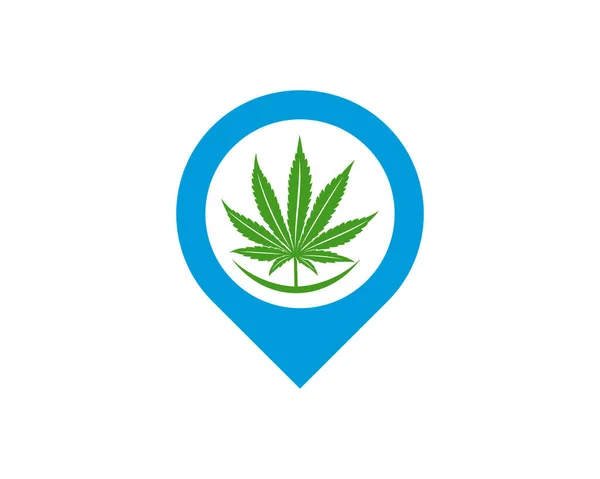 Diseño Logotipos Cannabis Point Plantilla Vectorial Cannabis Creativo Sobre Fondo — Vector de stock