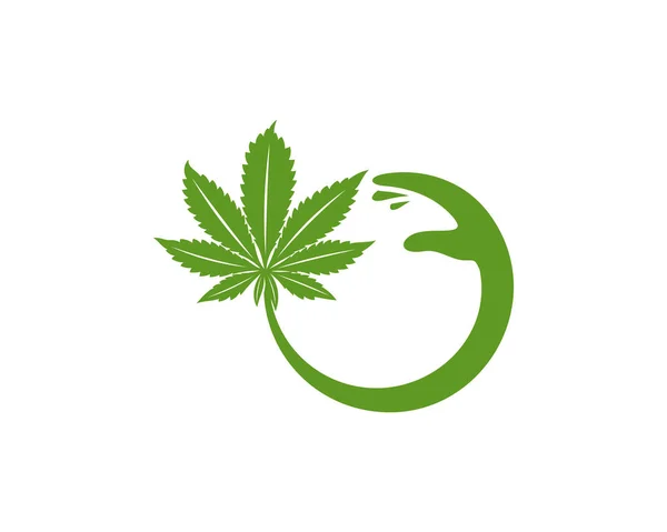 Cannabis Care Logo Design Vektorvorlage Kreativer Cannabis Auf Weißem Hintergrund — Stockvektor