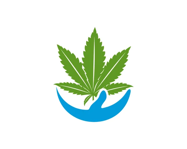 Cannabis Care Logo Design Vector Template Creative Cannabis White Background — Stok Vektör