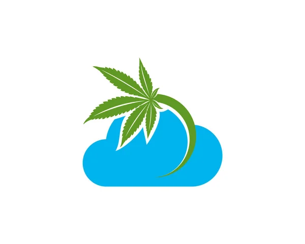 Diseño Logotipos Nublados Cannabis Plantilla Vectorial Cannabis Creativo Sobre Fondo — Archivo Imágenes Vectoriales