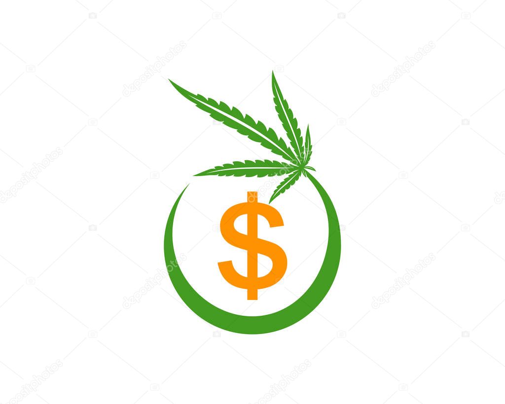 Cannabis Money logo design vector template. Creative Cannabis on white background