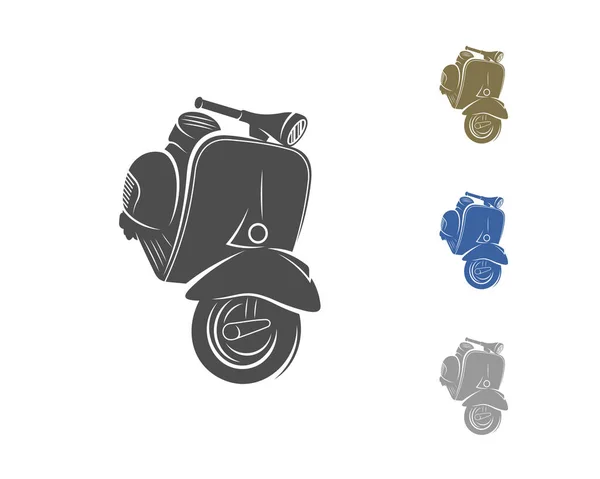 Scooter Italiano Italia Icono Estilo Negro Aislado Sobre Fondo Blanco — Vector de stock