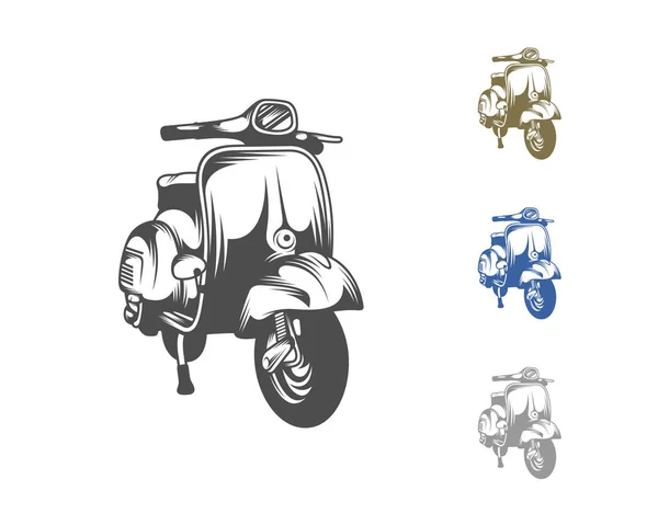 Scooter Italiano Italia Icono Estilo Negro Aislado Sobre Fondo Blanco — Vector de stock