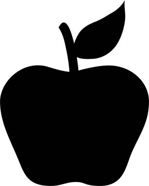 Beyaz arkaplanda bir elma simgesi. Vektör illüstrasyonu.