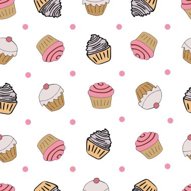 Beyaz arkaplanda farklı pastalar.