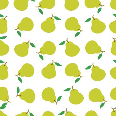 Beyaz arka planda yeşil armutlar..