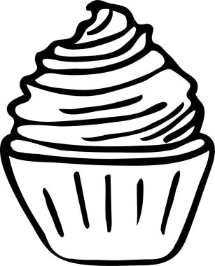 Beyaz arka planda kremalı kek..