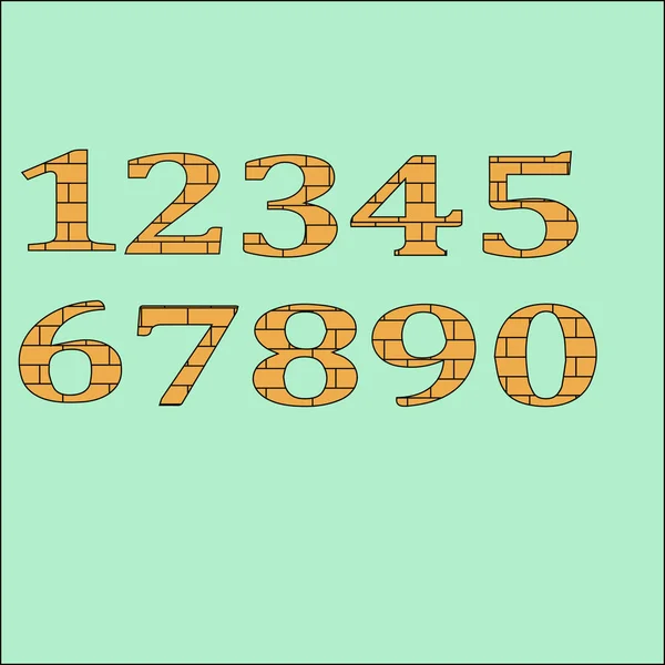 Кирпичные Числа Цветном Фоне — стоковый вектор