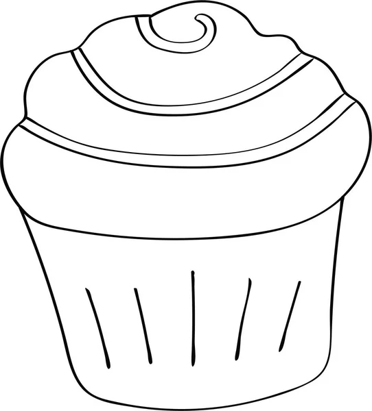 Cake Sketch White Background — Stock Vector