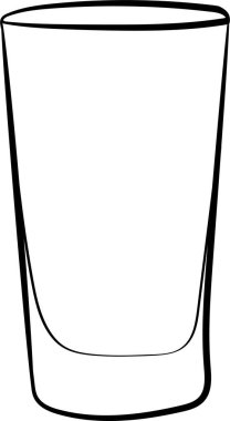 Beyaz arka planda bir meyve suyu bardağı, çizim..