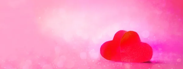 Srdce a bokeh. Valentines den pozadí se srdcem — Stock fotografie