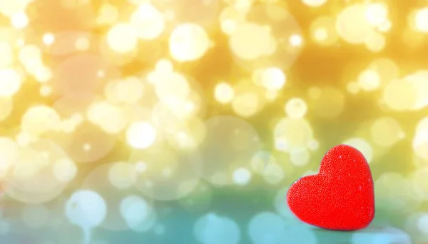 Srdce a bokeh. Valentines den pozadí se srdcem — Stock fotografie