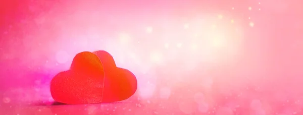 Srdce a bokeh. Valentines den pozadí se srdcem — Stock fotografie