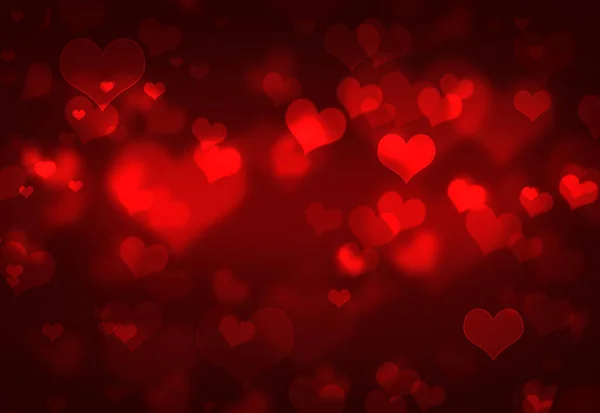 Coração e bokeh. Dia dos namorados fundo com corações — Fotografia de Stock
