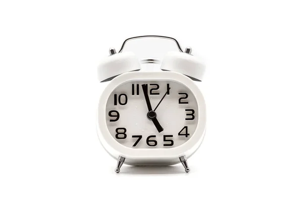 흰색울리는 오래 된 알람 시계 — 스톡 사진