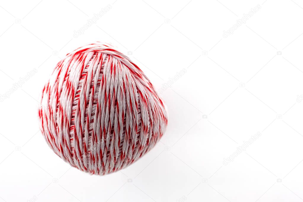 a ball of kitchen thread isolated on white background