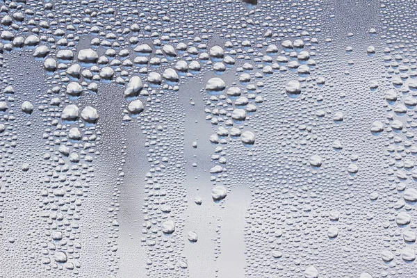 Close Abstract Texture View Water Droplets Condensation Glass Window Pane — 스톡 사진