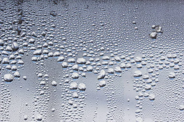 Close Abstract Texture View Water Droplets Condensation Glass Window Pane — 스톡 사진