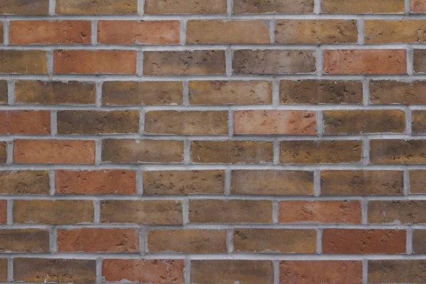 Eskimiş Görünümlü Kahverenginin Değişik Tonlarında Geleneksel Kil Tuğla Duvar Dokusu — Stok fotoğraf