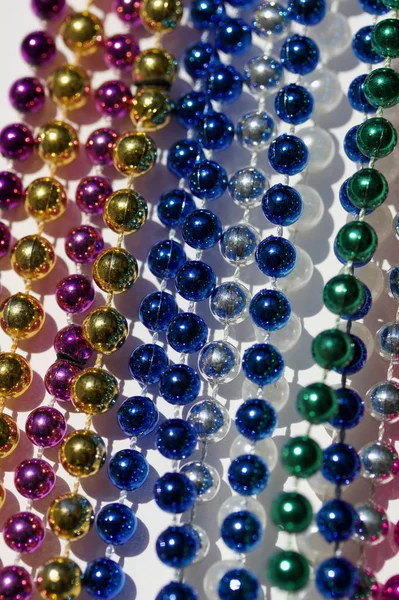 Macro Astratto Sfondo Texture Arte Più Fili Perline Colorate Mardi — Foto Stock