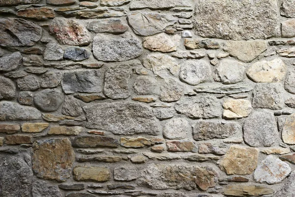 Antique Cinza Parede Pedra Textura Fundo Com Tijolos Atone Diferentes — Fotografia de Stock