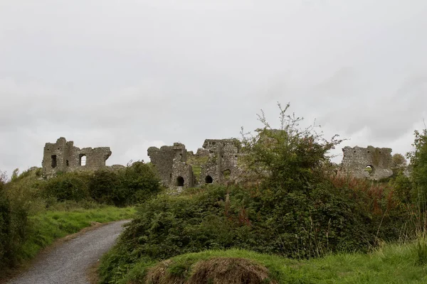 Ancient castle ruins on a hilltop in Ireland