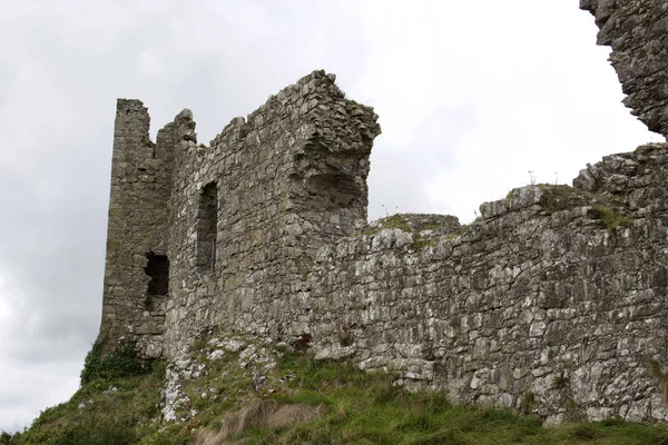 Ancient castle ruins on a hilltop in Ireland